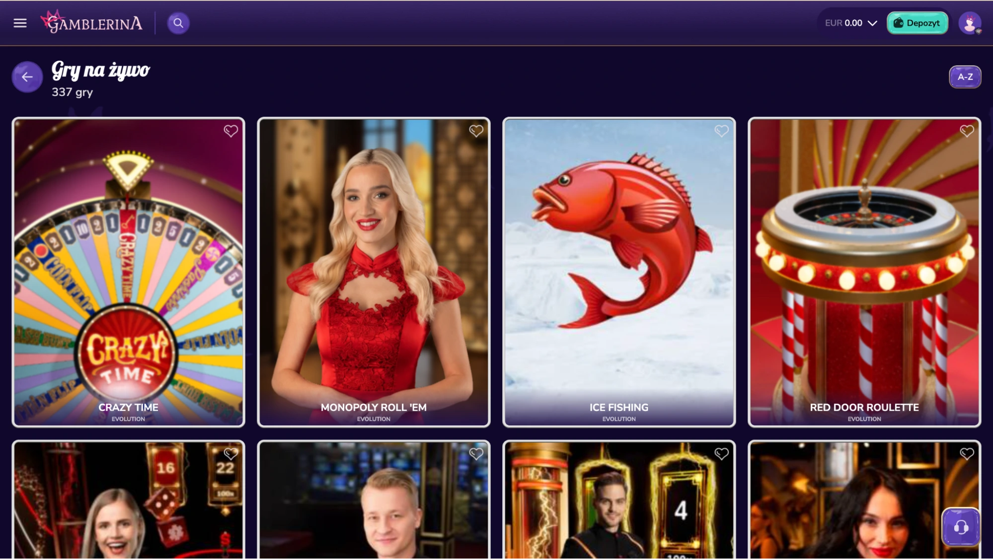 Gamblerina live casino