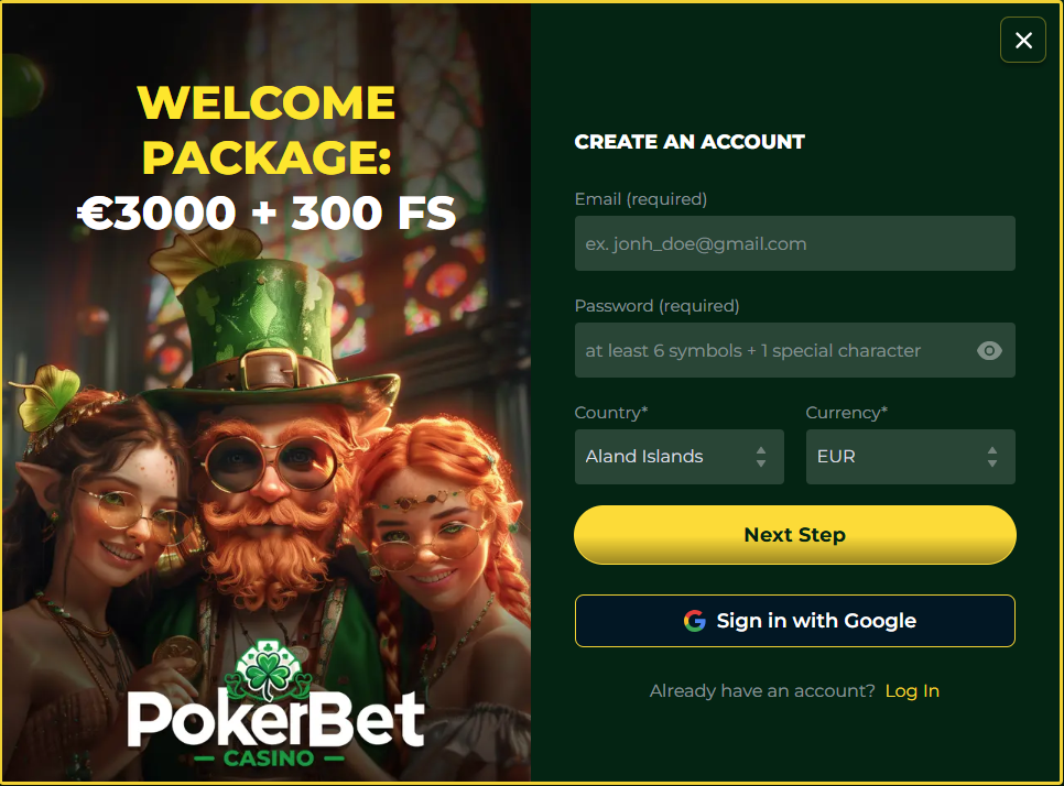 Pokerbet register