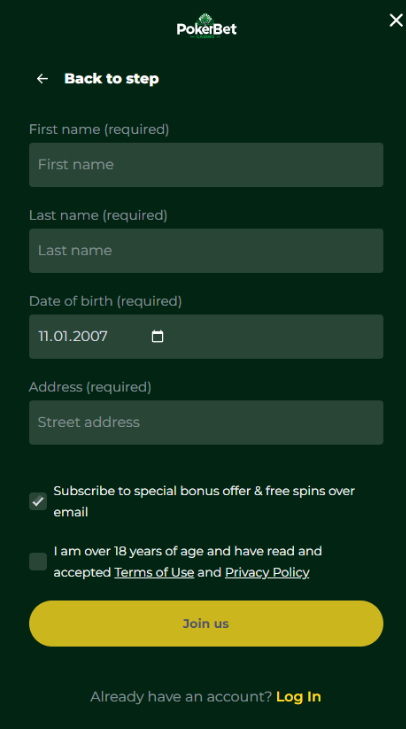 Pokerbet register 2