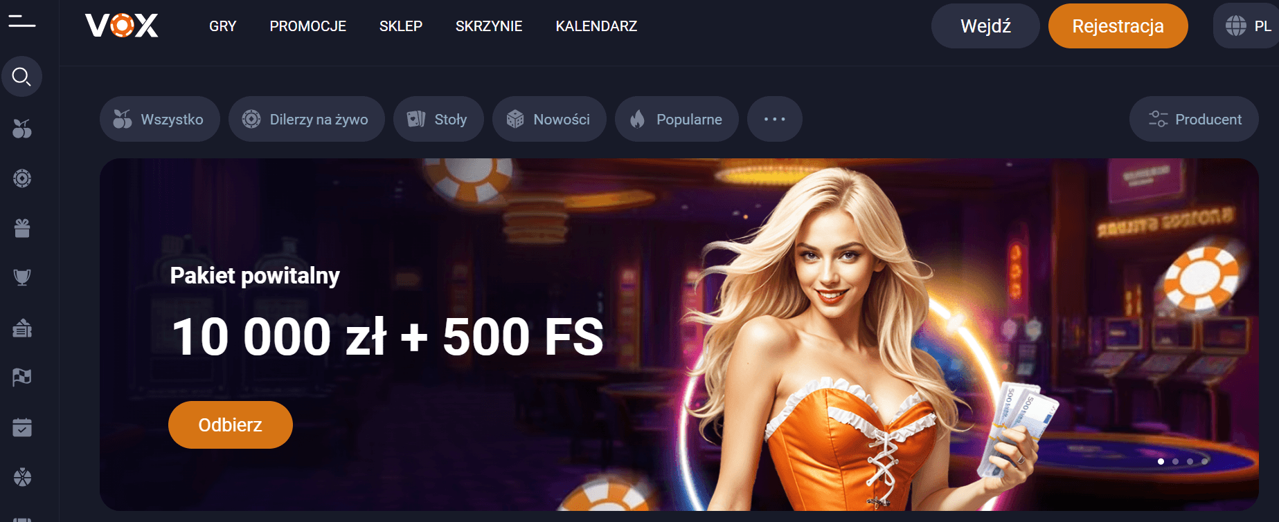 Vox casino online pakiet powitalny