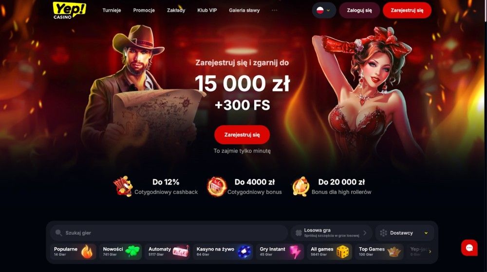 Yep casino “Zarejestruj się”