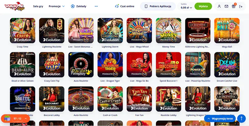 kasyno na zywo vulkan vegas