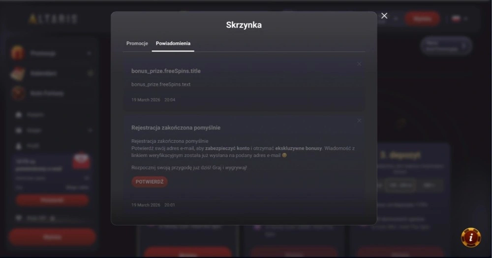 kod na altaris darmowe spiny bez depozytu