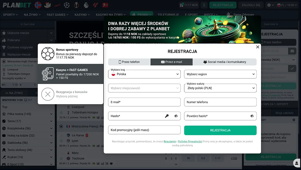 planbet casino wypelnianie danych osobowych