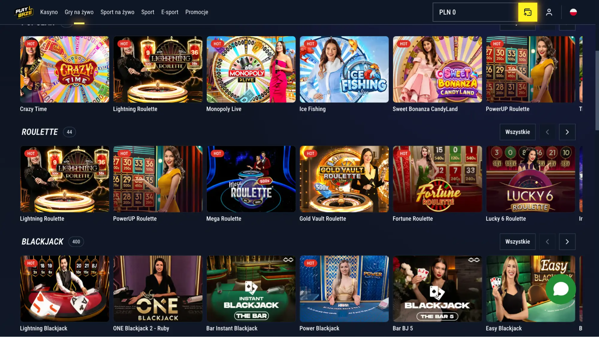 playbaze casino gry na zywo