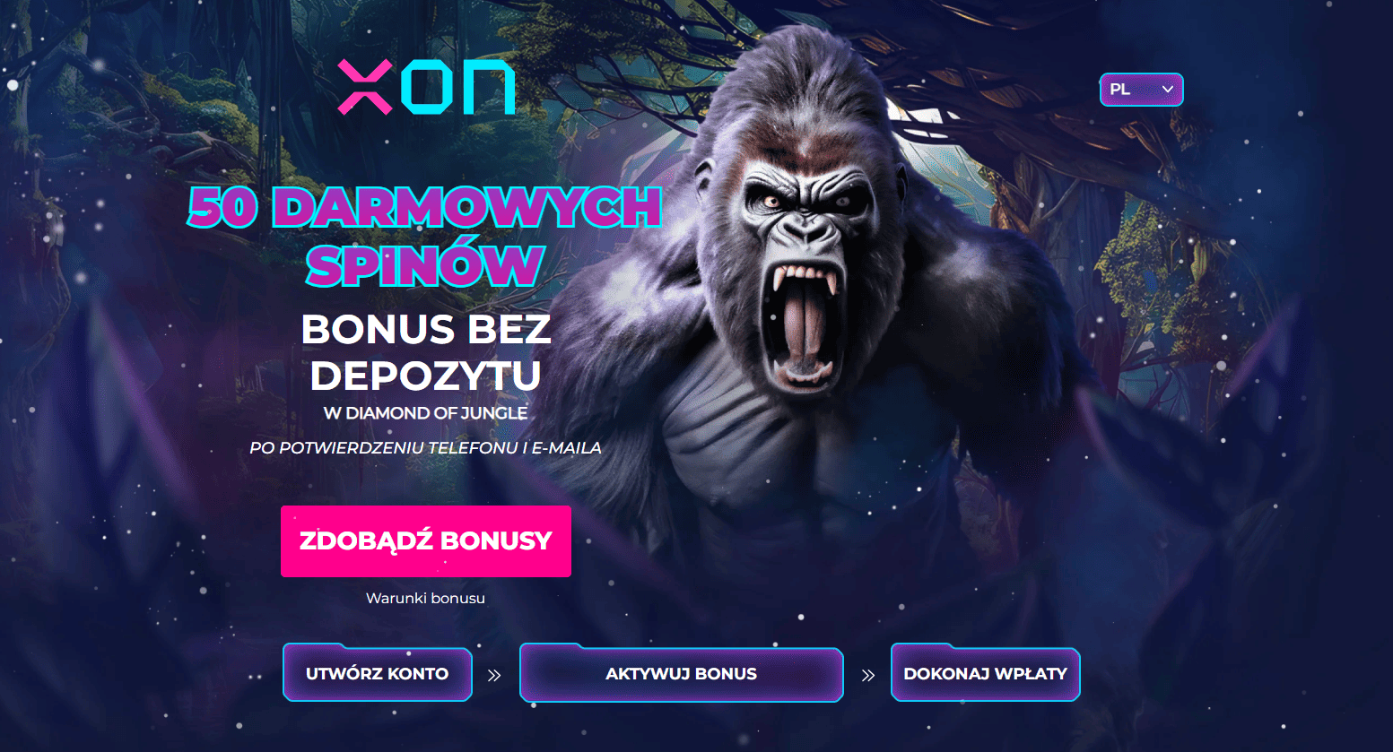 odbierz 50 spinow za darmo od xon.bet