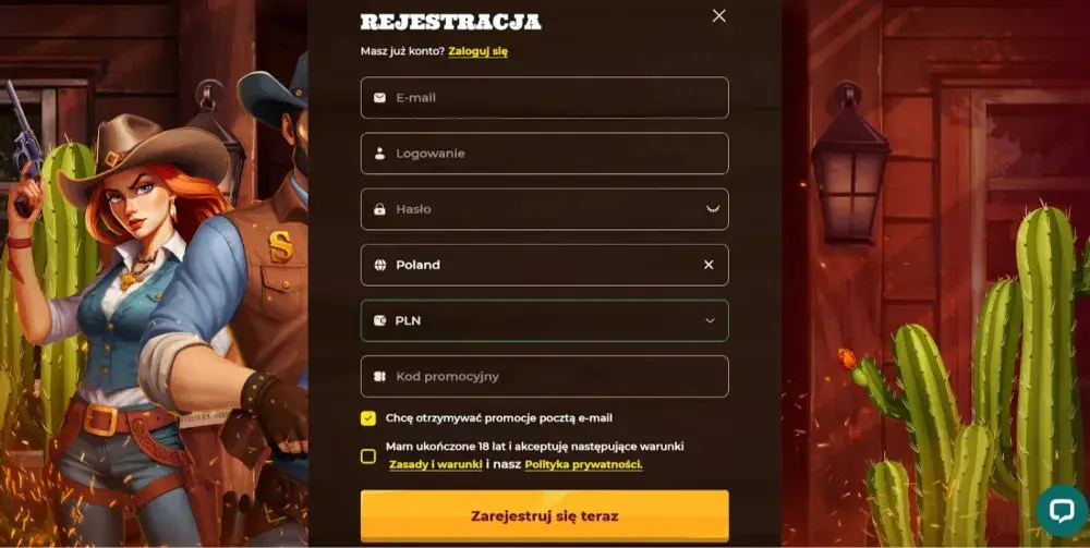 rejestracja w smokace casino