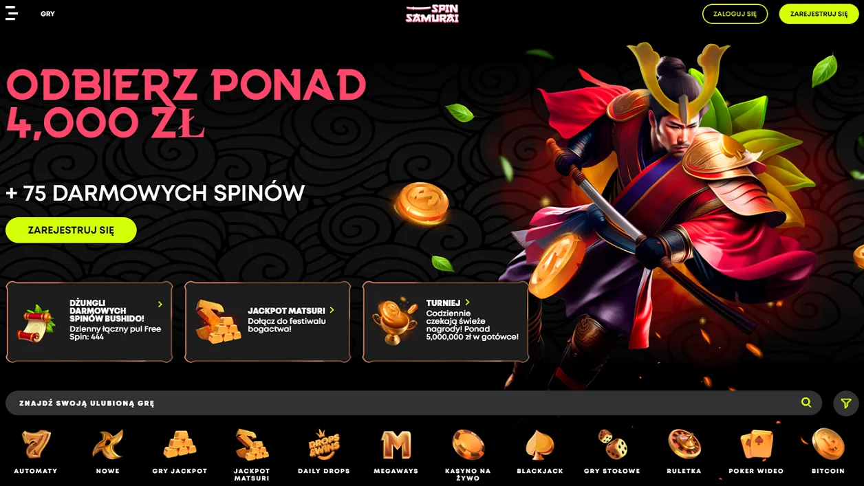 spin samurai casino glowna strona