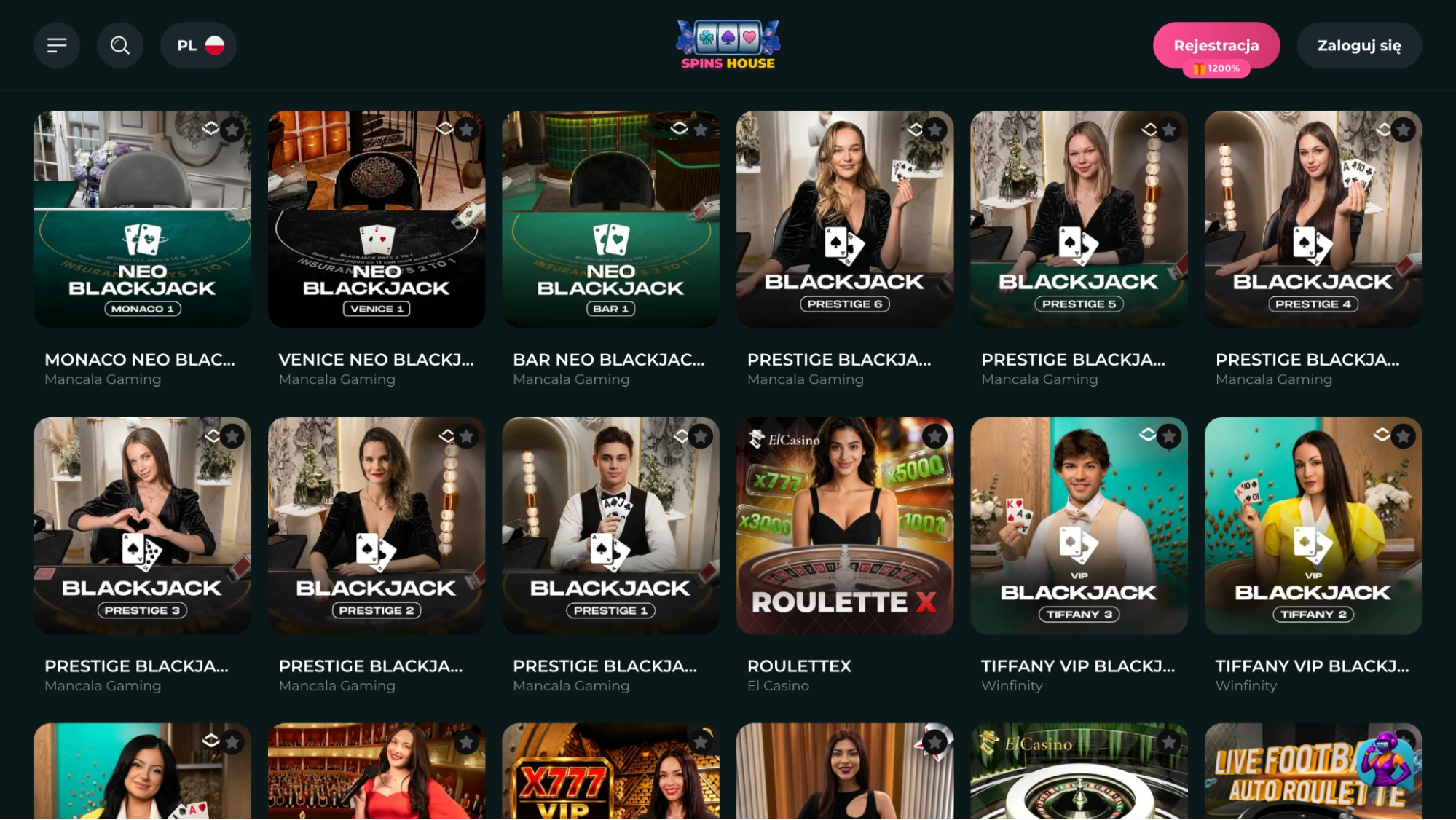 spins house casino gry na zywo