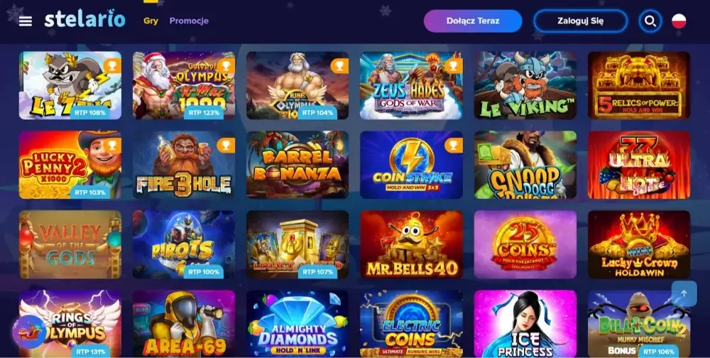 stelario casino sekcja gier