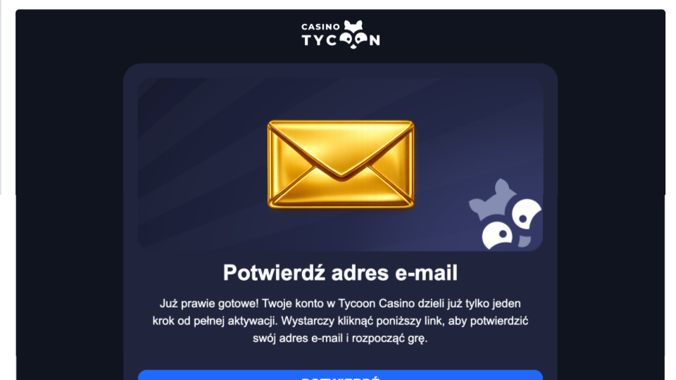 tycoonwin potwierdzenie adresu e-mail