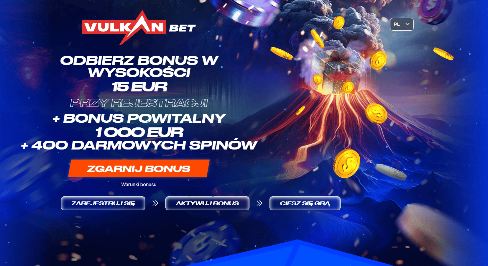 zgarnij vulkanbet bonus 70 zlotych