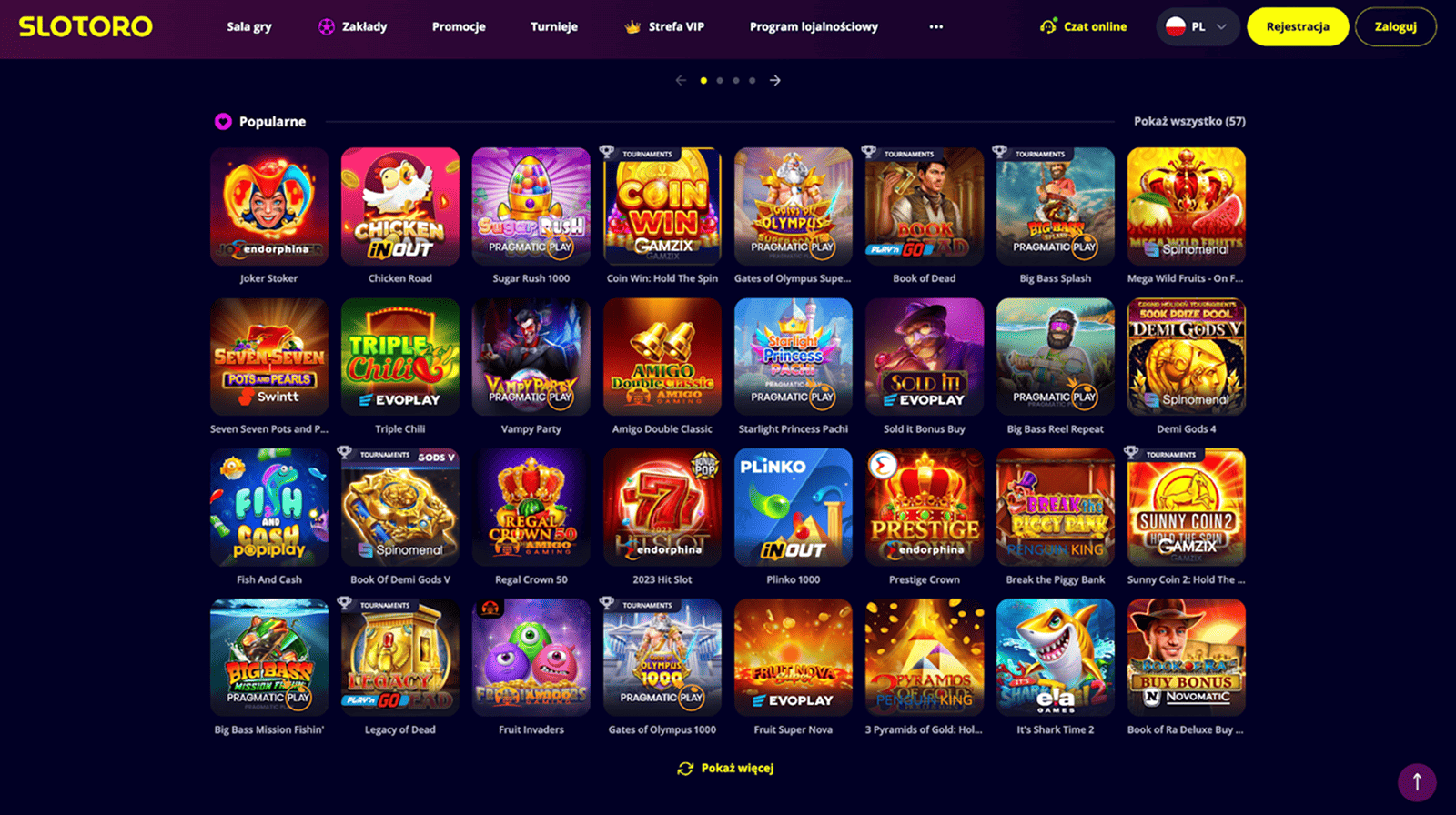 wybor gier w slotoro